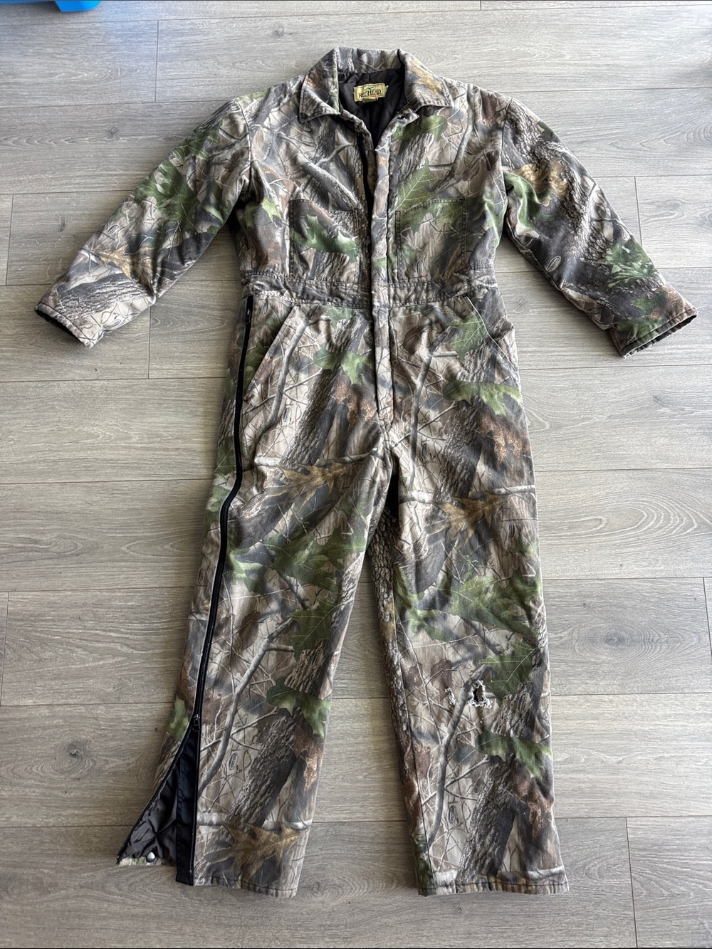 RedHead Men's Ski & Snowboard Camo One-Piece Coverall - Green, Brown, Gray